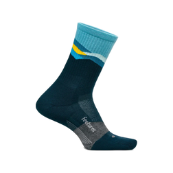 Feetures Trail Max Cushion Mini Crew Socks, Mountain High Blue, sock view