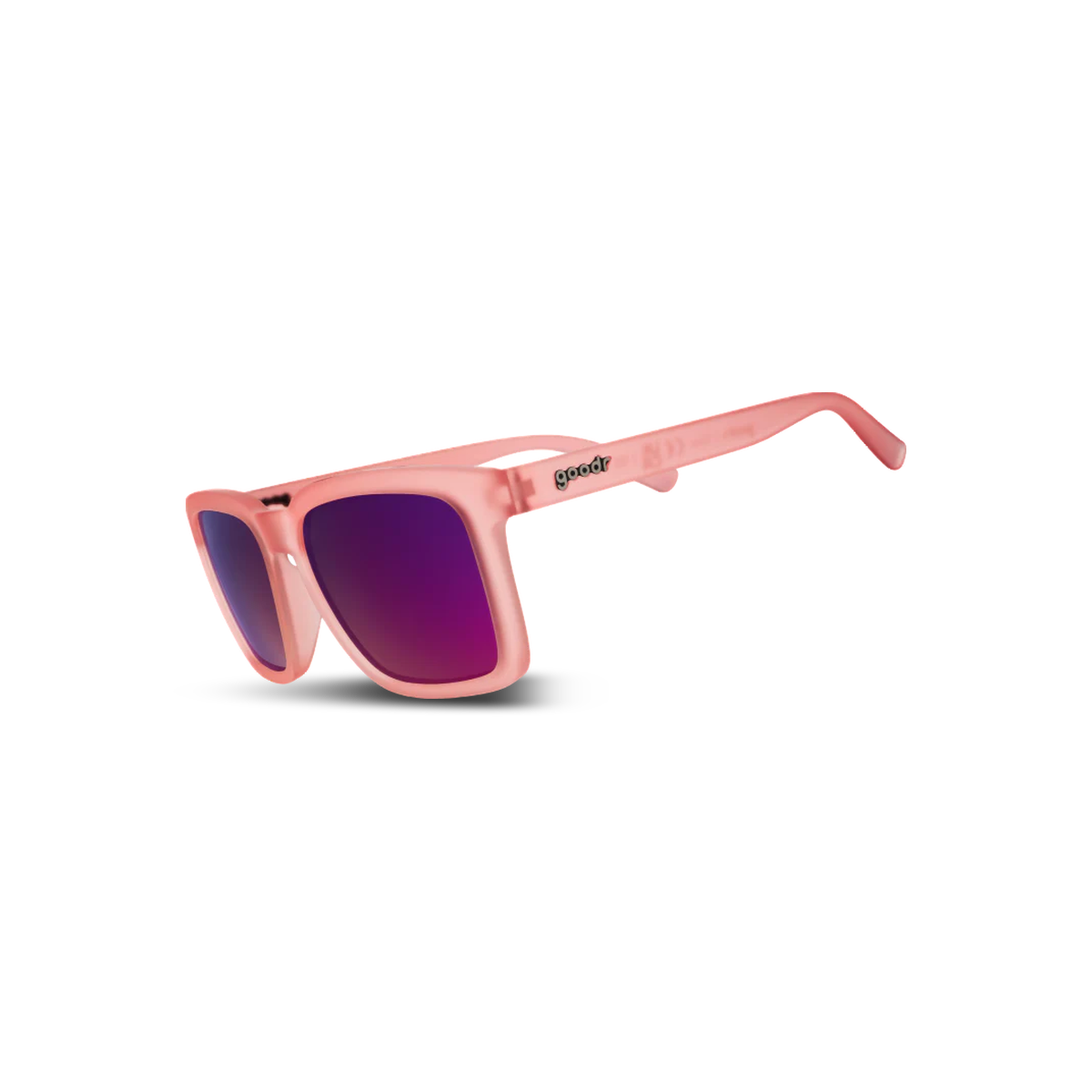 Goodr Sunglasses - Slate G, Tropical Hibiscus Tea Party, three-quarter view