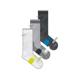 Hoka Crew Run Socks - 3 pack - Unisex, White/Black/Grey, sock view