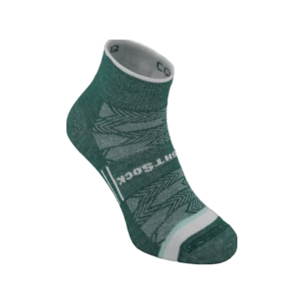 Wrightsock Coolemesh 2 Quarter Socks, Alpine Green, sock view