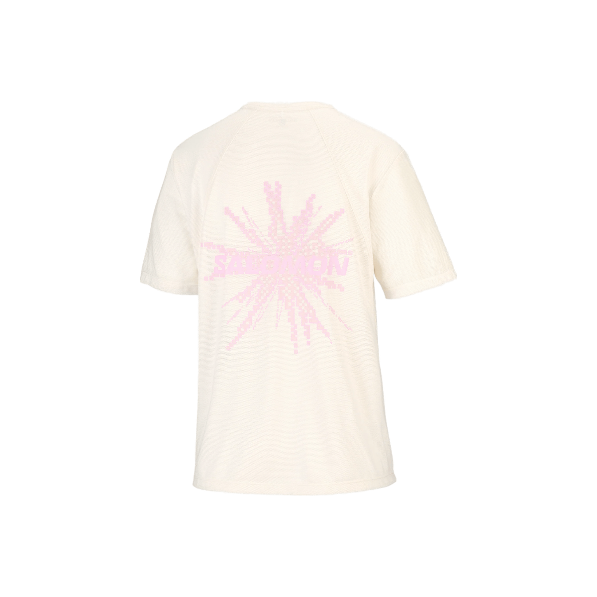 Salomon Shakeout Core Short Sleeve GFX Tee - Women's, Whisper White/Pink Frosting/Icy Pink, product view