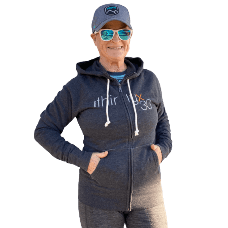 Women's Hoodie - Capra thirtyx30 Zip Front Embroidered