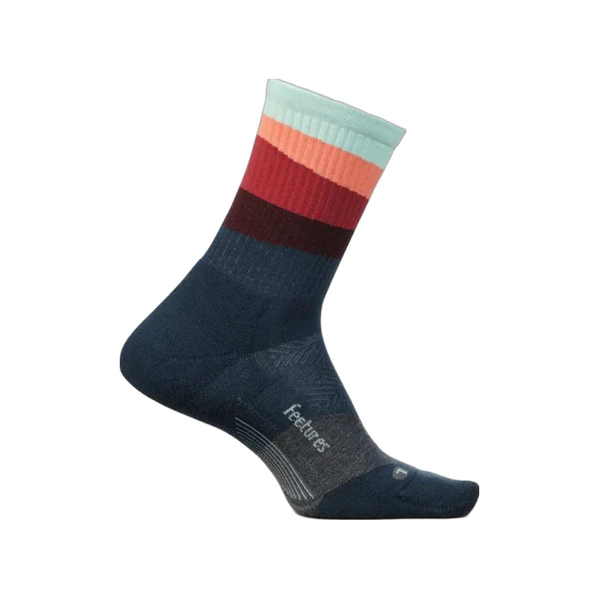 Feetures Trail Max Cushion Mini Crew Socks, Ascent Navy, sock view