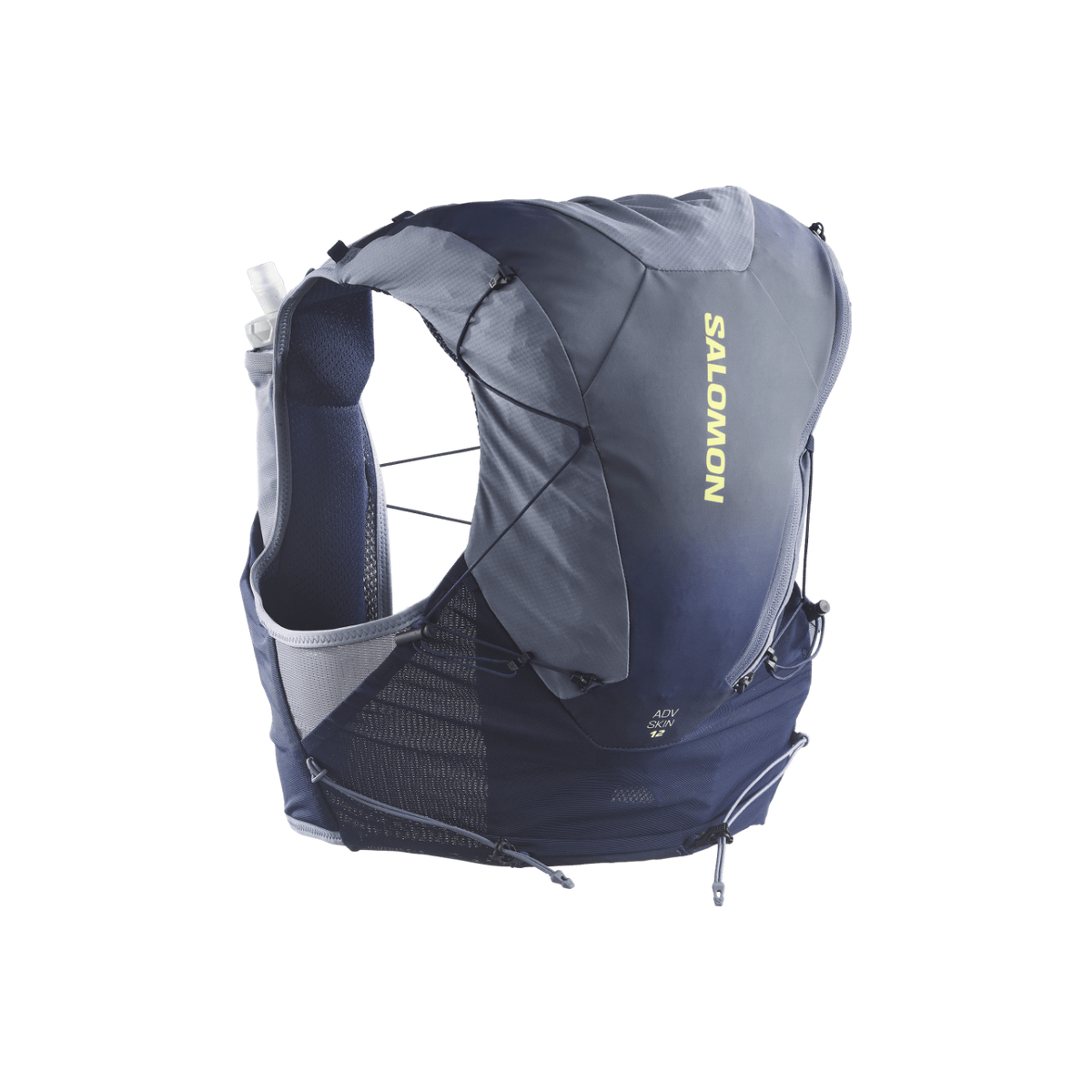 Salomon ADV Skin 5 Running Vest (with Flasks) - Unisex, Maritime Blue/Grisaille/Sunny Lime, vest view