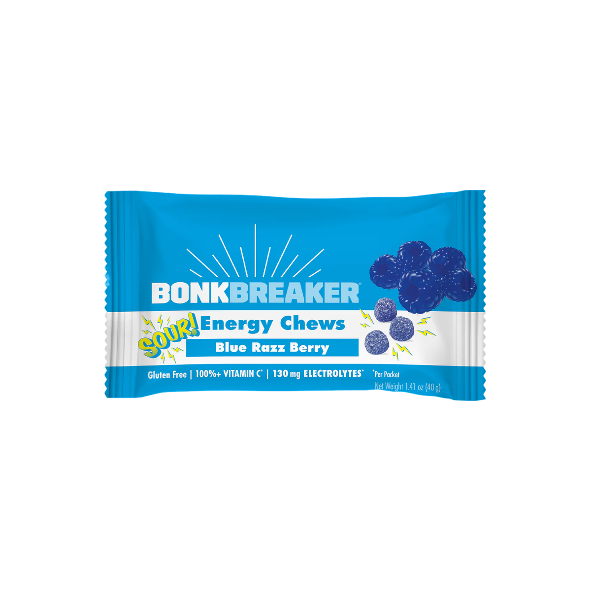 Saltstick Chews, Sour Blue Razz Berry, pack view