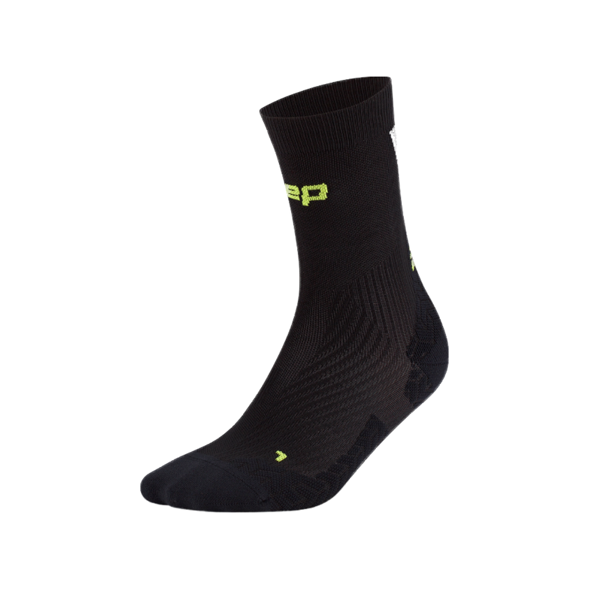 CEP Core Run Ultralight Mid Cut Socks - Men's, Black Grey, sock view