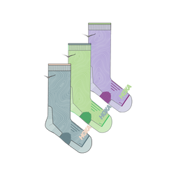 Hoka Crew Run Socks - 3 pack - Unisex, Druzy/Tart Apple/Aster Flower, sock view