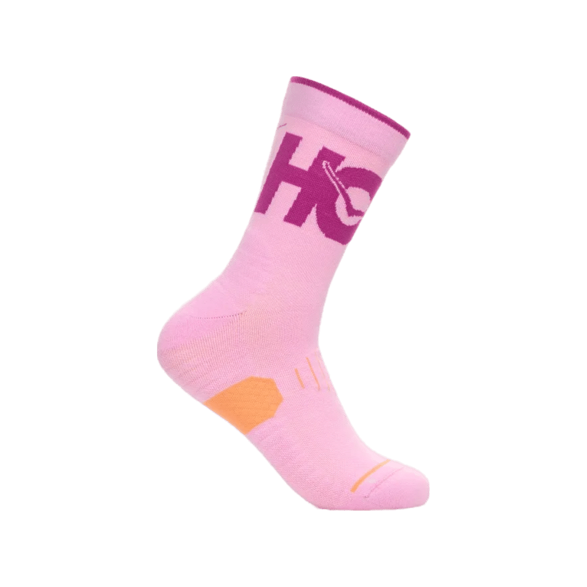 Hoka Crew Run Socks - Unisex, Pink Twilight, sock view
