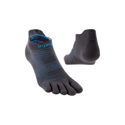 Injinji Run Lightweight No-Show Socks, Carbon, sock view