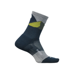 Feetures Trail Max Cushion Mini Crew Socks, Navy Summit, sock view
