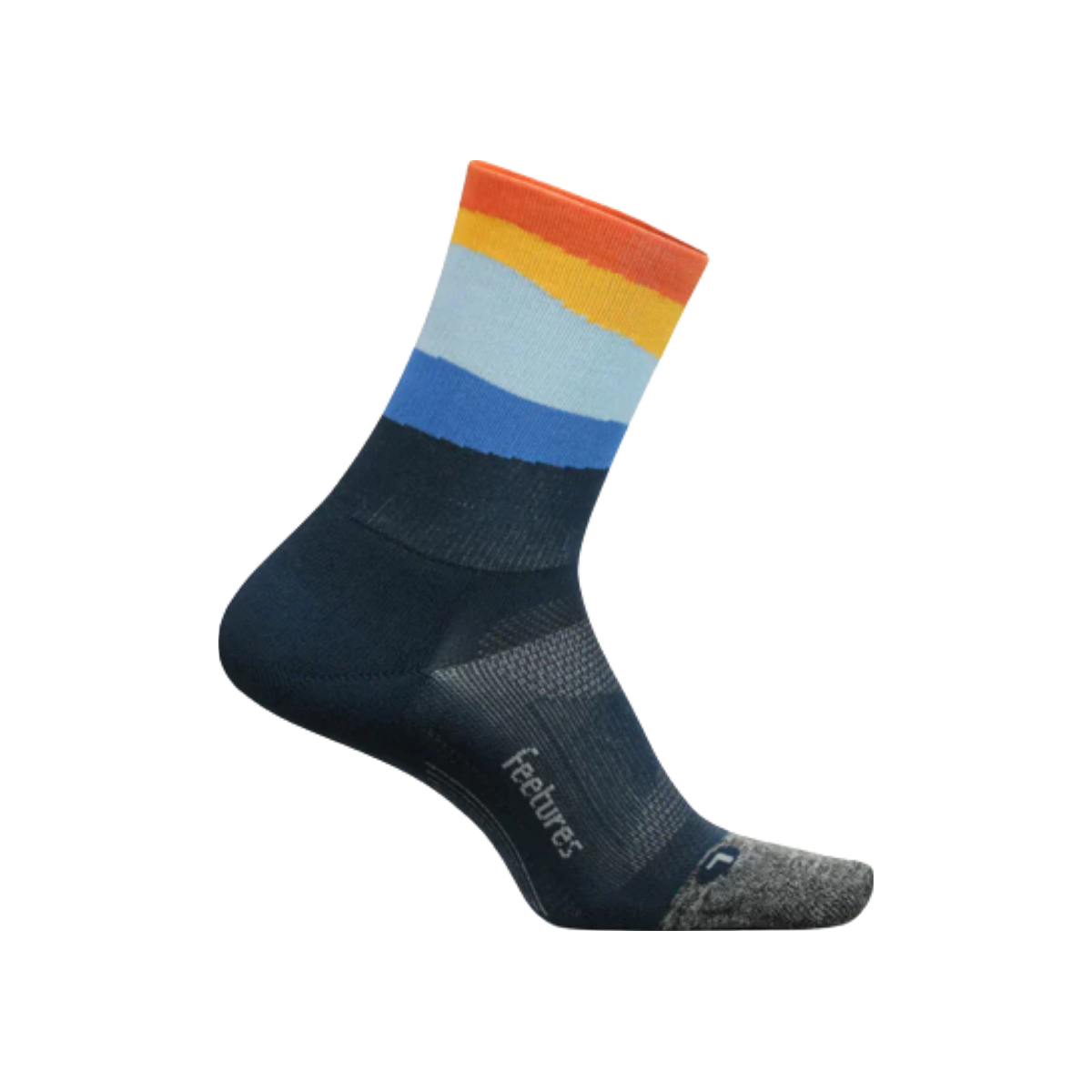 Feetures Elite Light Cushion Mini Crew Socks, Ascent Blue, sock view