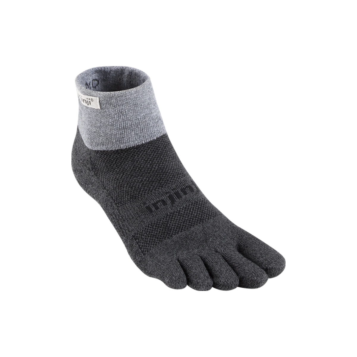 Injinji Trail Midweight Mini-Crew Socks, Granite, sock view
