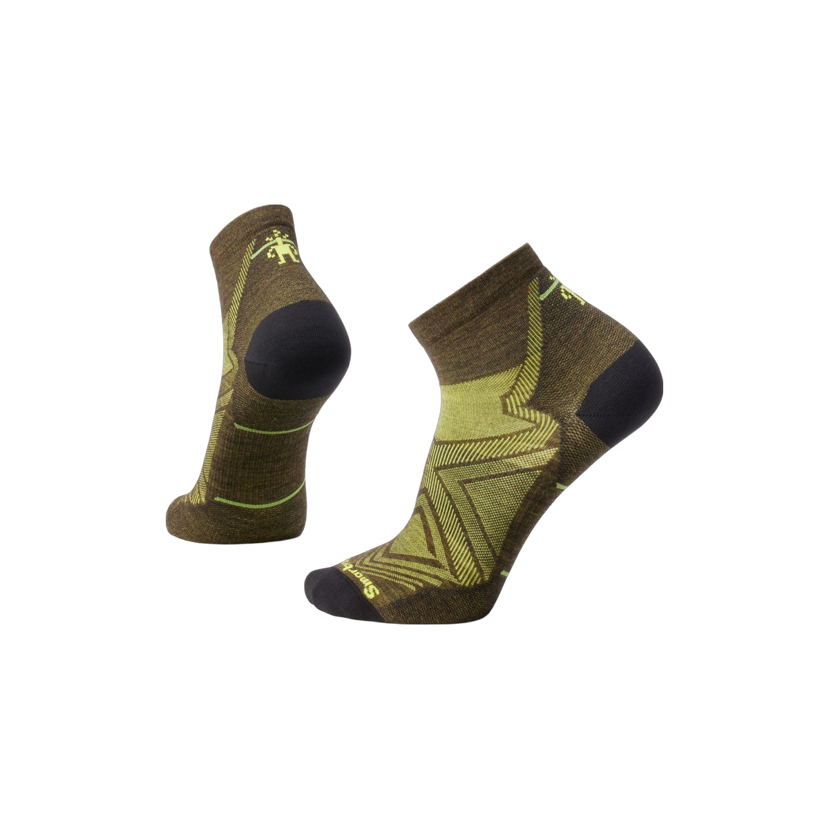 Smartwool Run Zero Cushion - Wool Ankle Socks, Military Olive, sock view