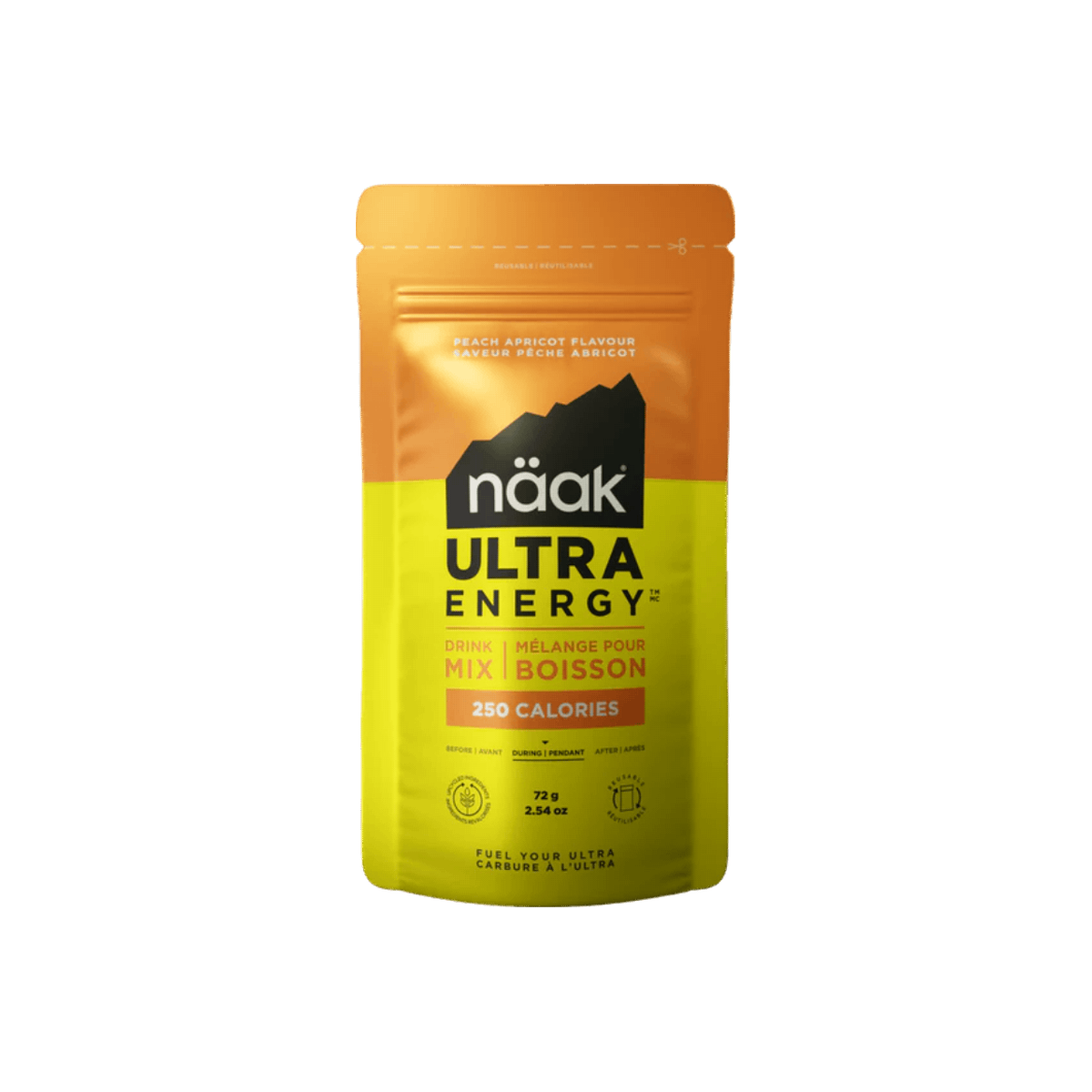 Naak Ultra Energy Drink Mix Single Serv, Peach Apricot, pack view