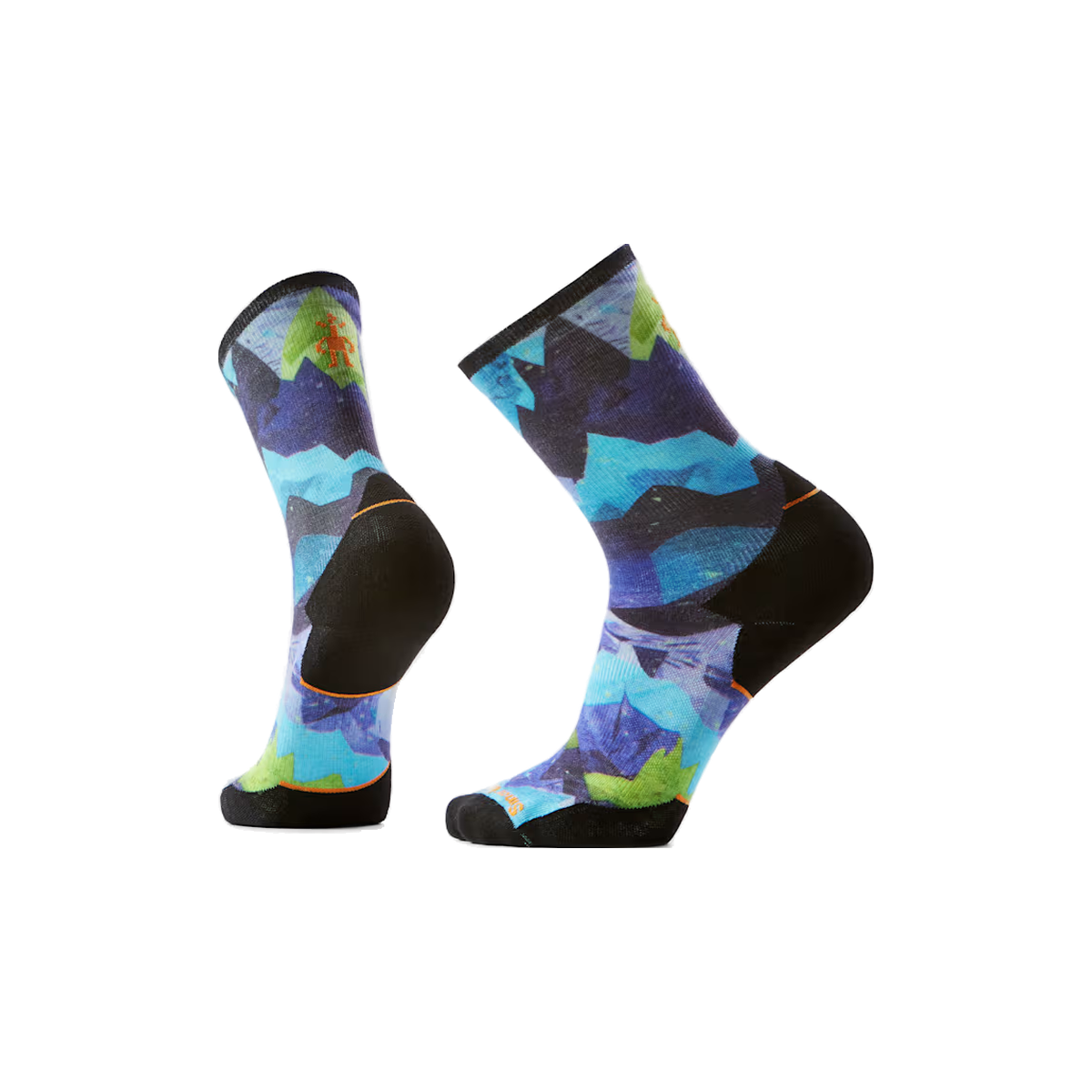 Smartwool Trail Run Targeted Cushion - Wool Crew Socks, Summit Sector - Nightfall Blue, sock view