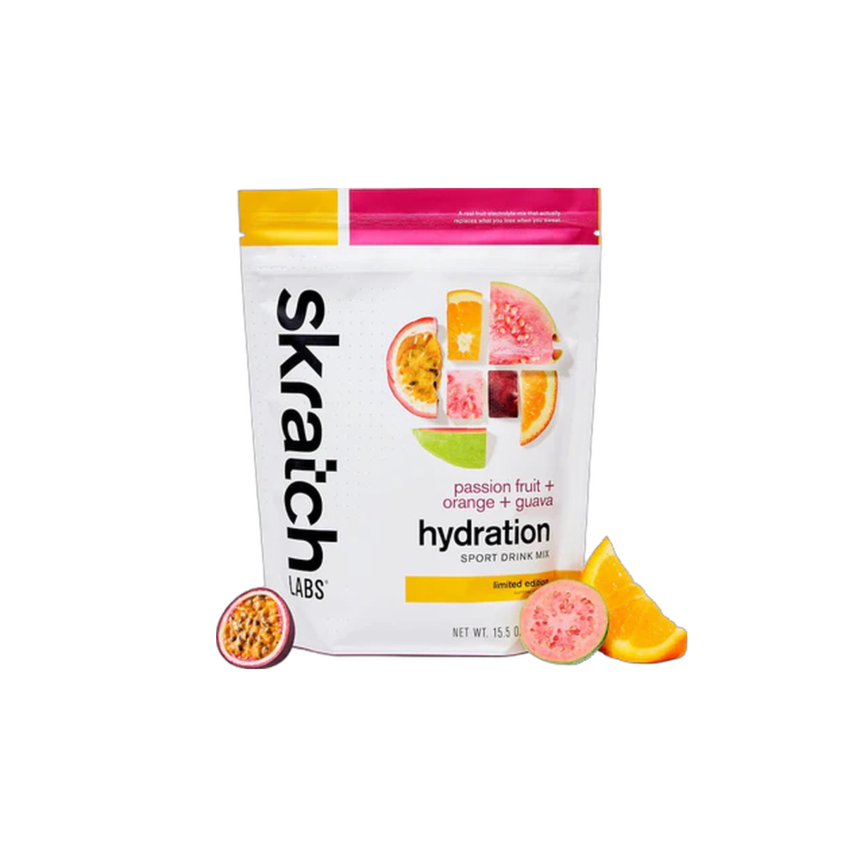Skratch Labs Sport Hydration Mix 440g Bag, Passion Fruit & Orange & Guava, pack view