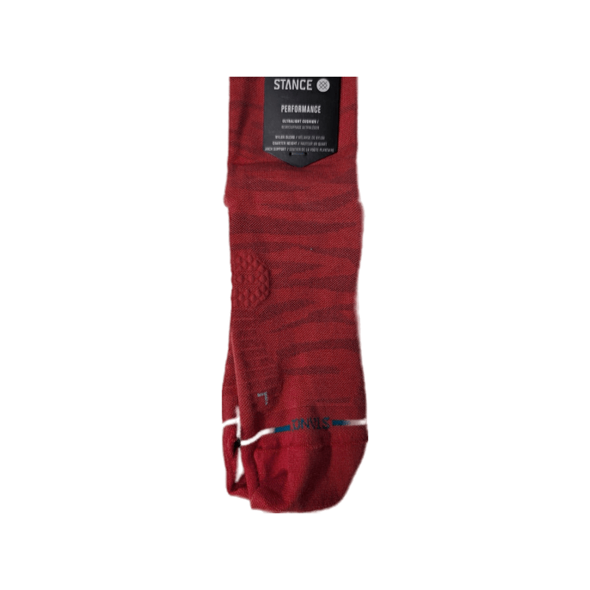 Stance Run Socks - Ultralight Cushioning - Quarter, Ridge - Red / L, sock view