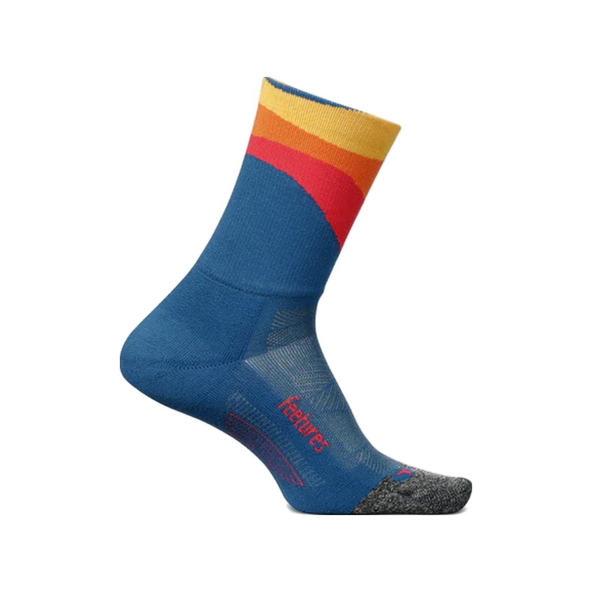 Feetures Elite Light Cushion Mini Crew Socks, Rhythmic Blue, sock view