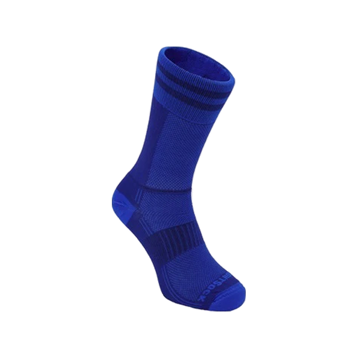 Wrightsock Coolemesh 2 Crew Socks, Royal/Blue Stripe, sock view