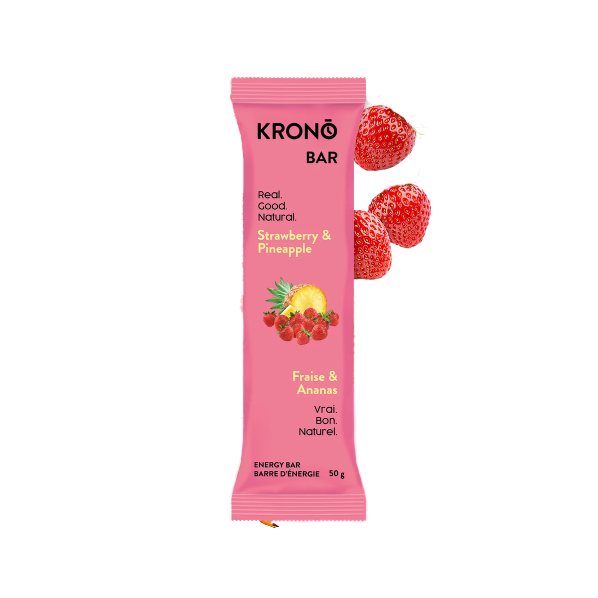 Krono Energy Bar, Strawberries Pineapple, pack view