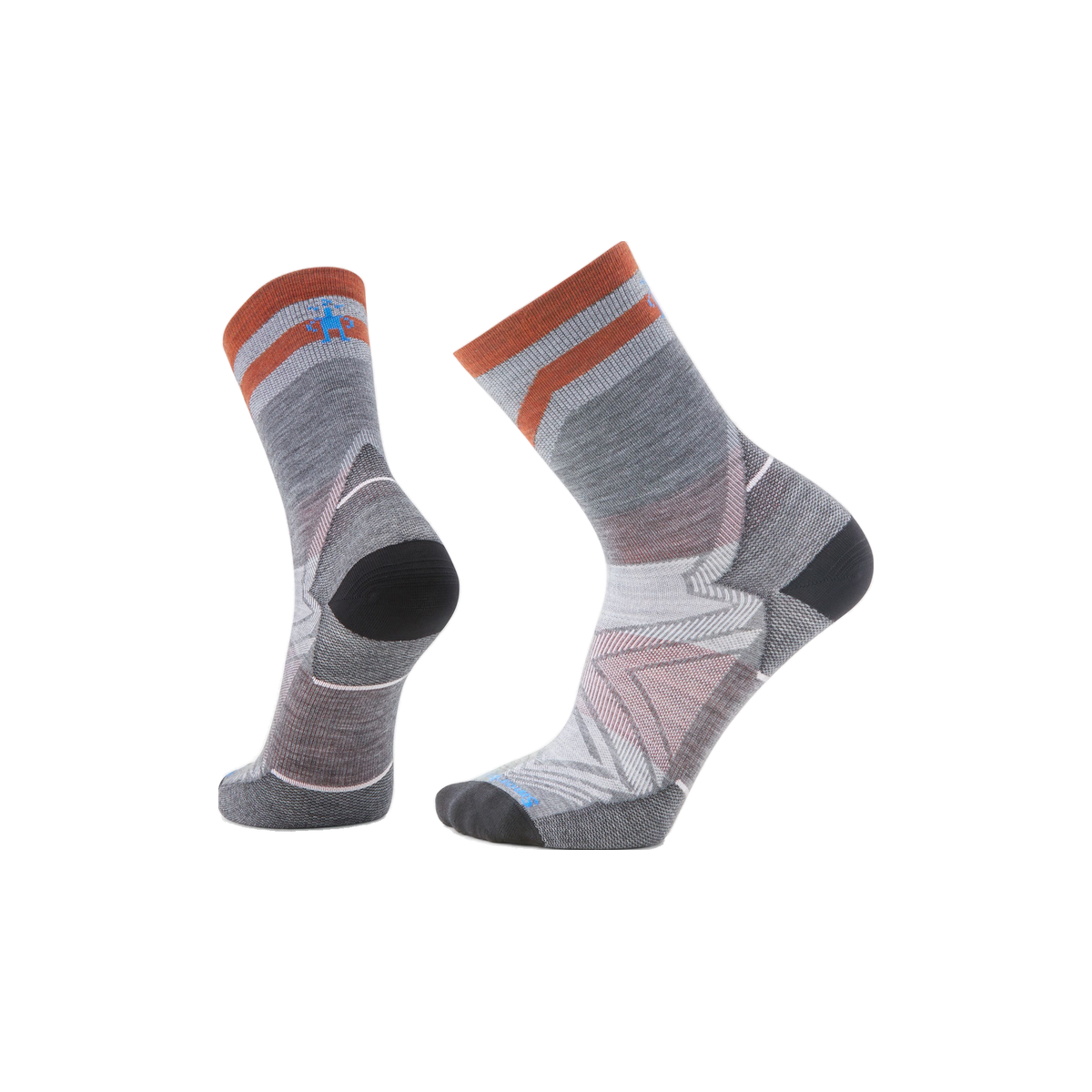 Smartwool Run Zero Cushion - Wool Mid-Crew Socks, Medium Grey, sock view