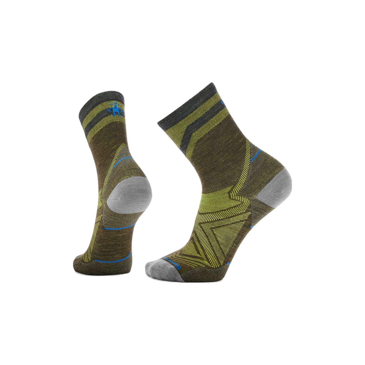 Smartwool Run Zero Cushion - Wool Mid-Crew Socks, Military Olive, sock view