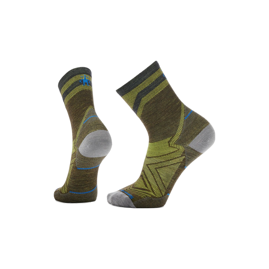 Smartwool Run Zero Cushion - Wool Mid-Crew Socks, Military Olive, sock view