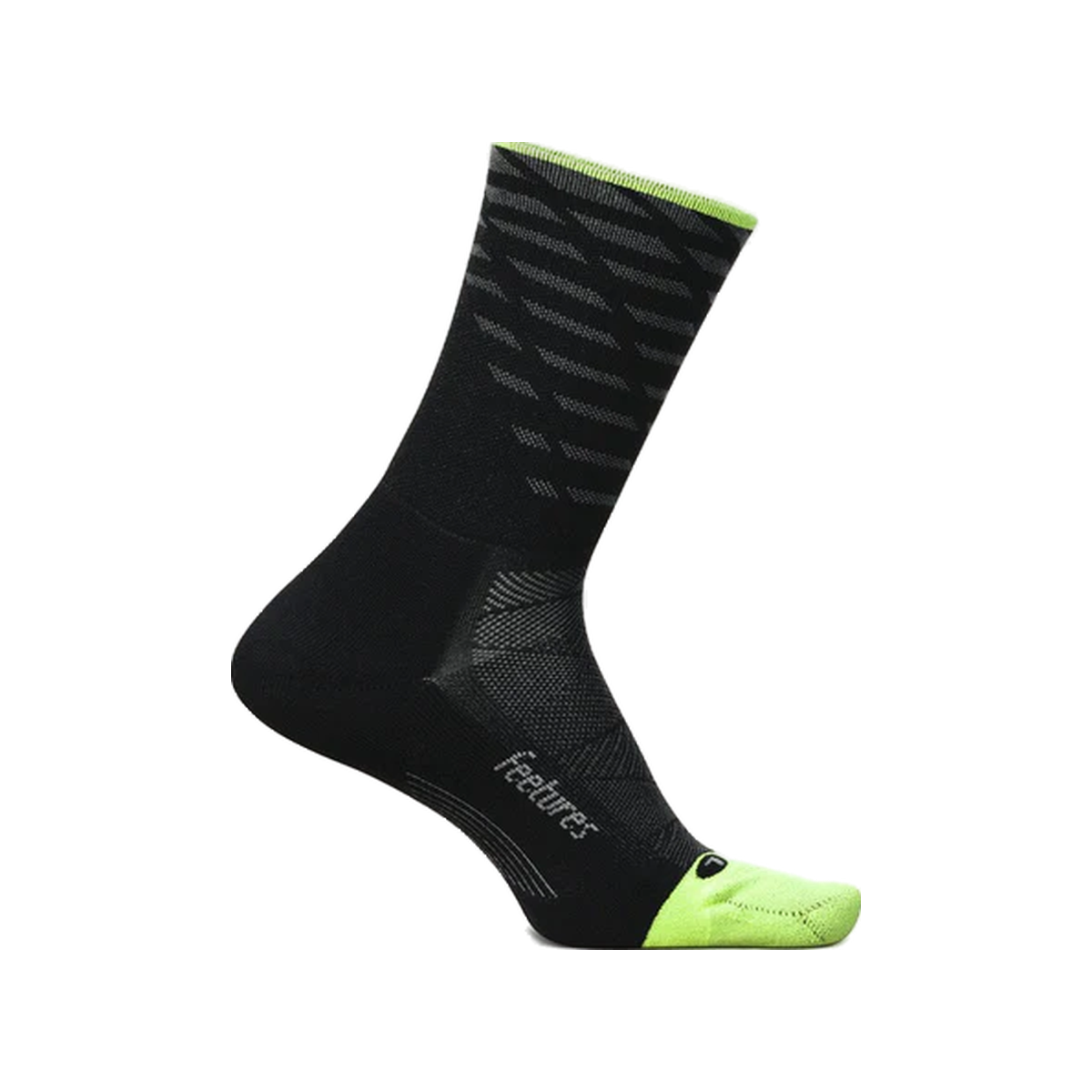 Feetures Elite Light Cushion Mini Crew Socks, Tempo Black, sock view