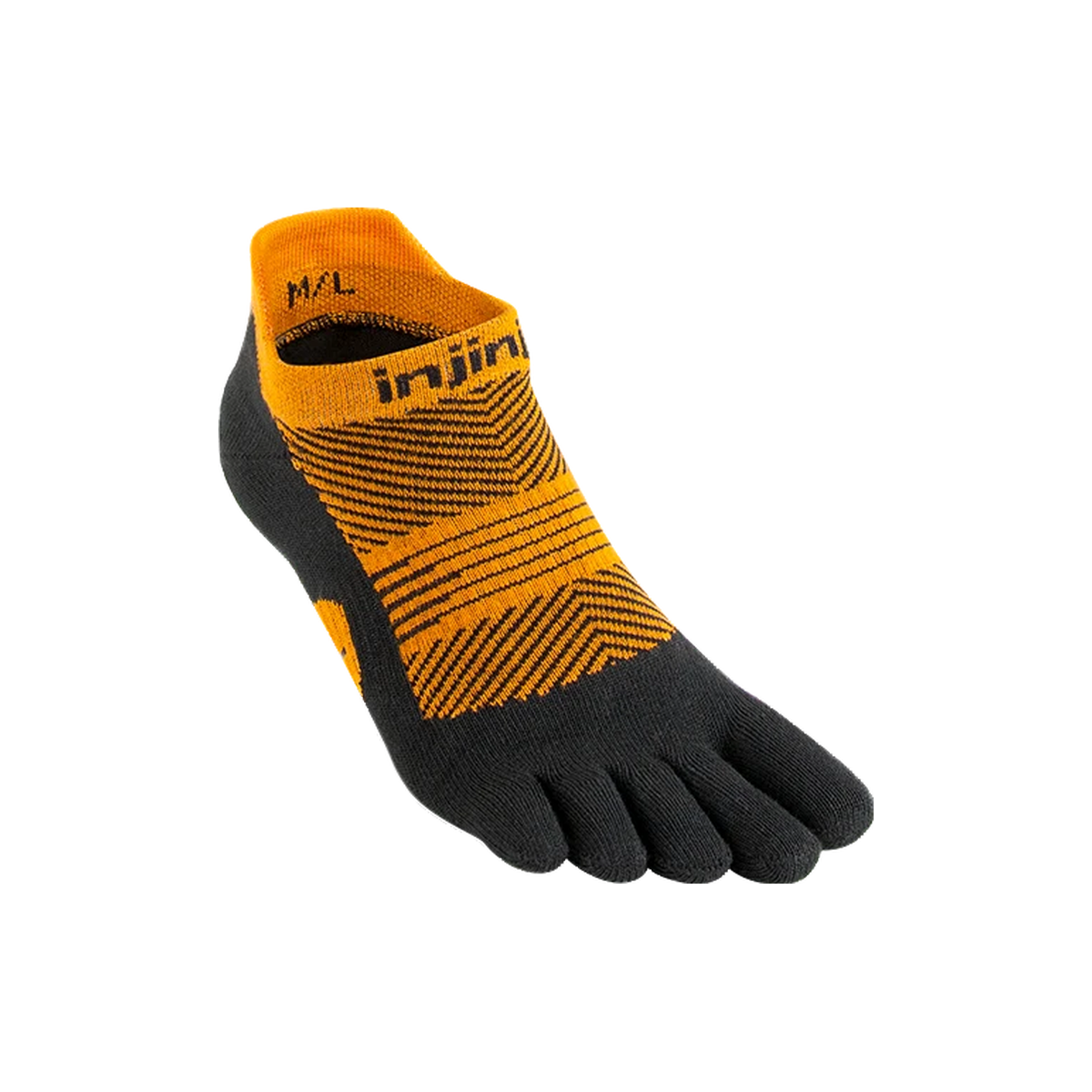 Injinji Run Lightweight No-Show Socks, Tiger, sock view