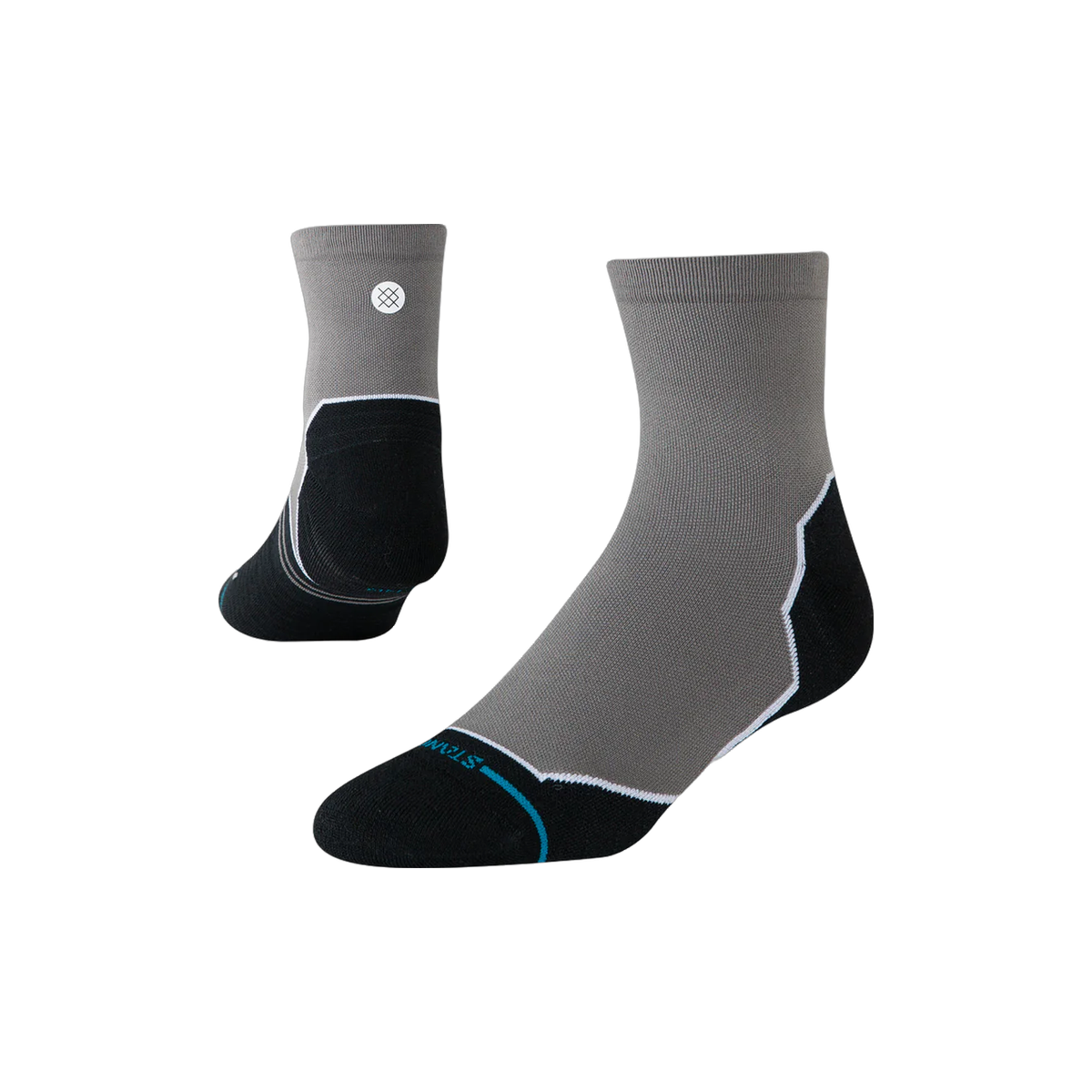 Stance Run Socks - Light Cushioning - Quarter, Topo Grey, sock view