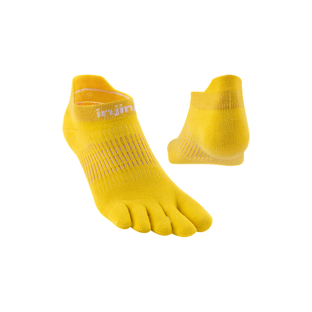 Injinji Run Lightweight No-Show Socks, Lemon, sock view