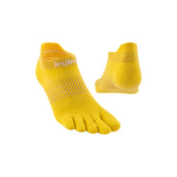 Injinji Run Lightweight No-Show Socks, Lemon, sock view