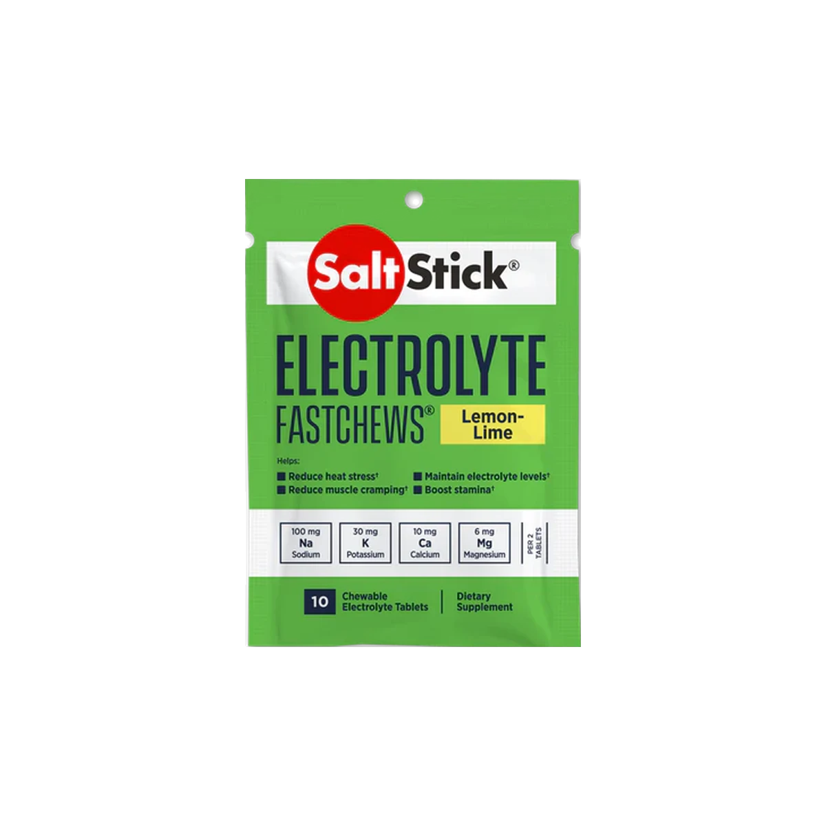 SaltStick Fastchews, Lemon-Lime / Packet: 10 Tablets, pack view