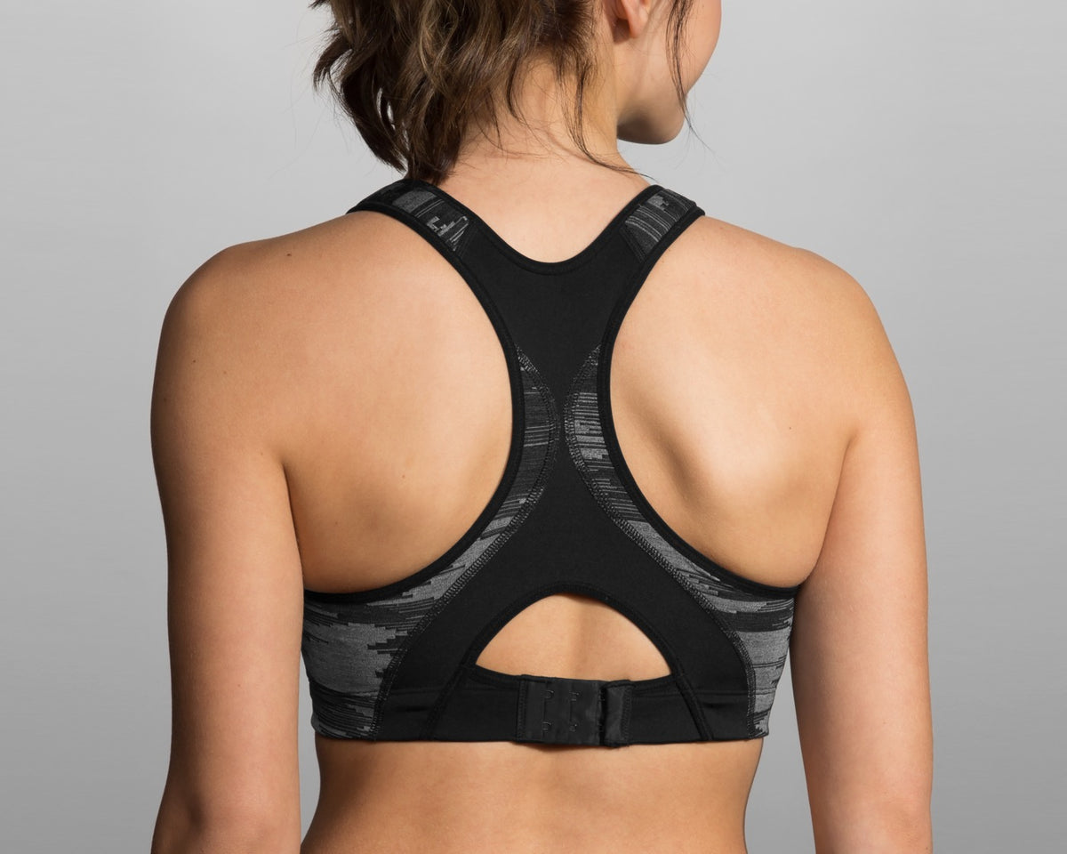 Brooks Rebound Racer Bra Black Ikat Jacquard Back View