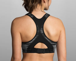 Brooks Rebound Racer Bra Black Ikat Jacquard Back View