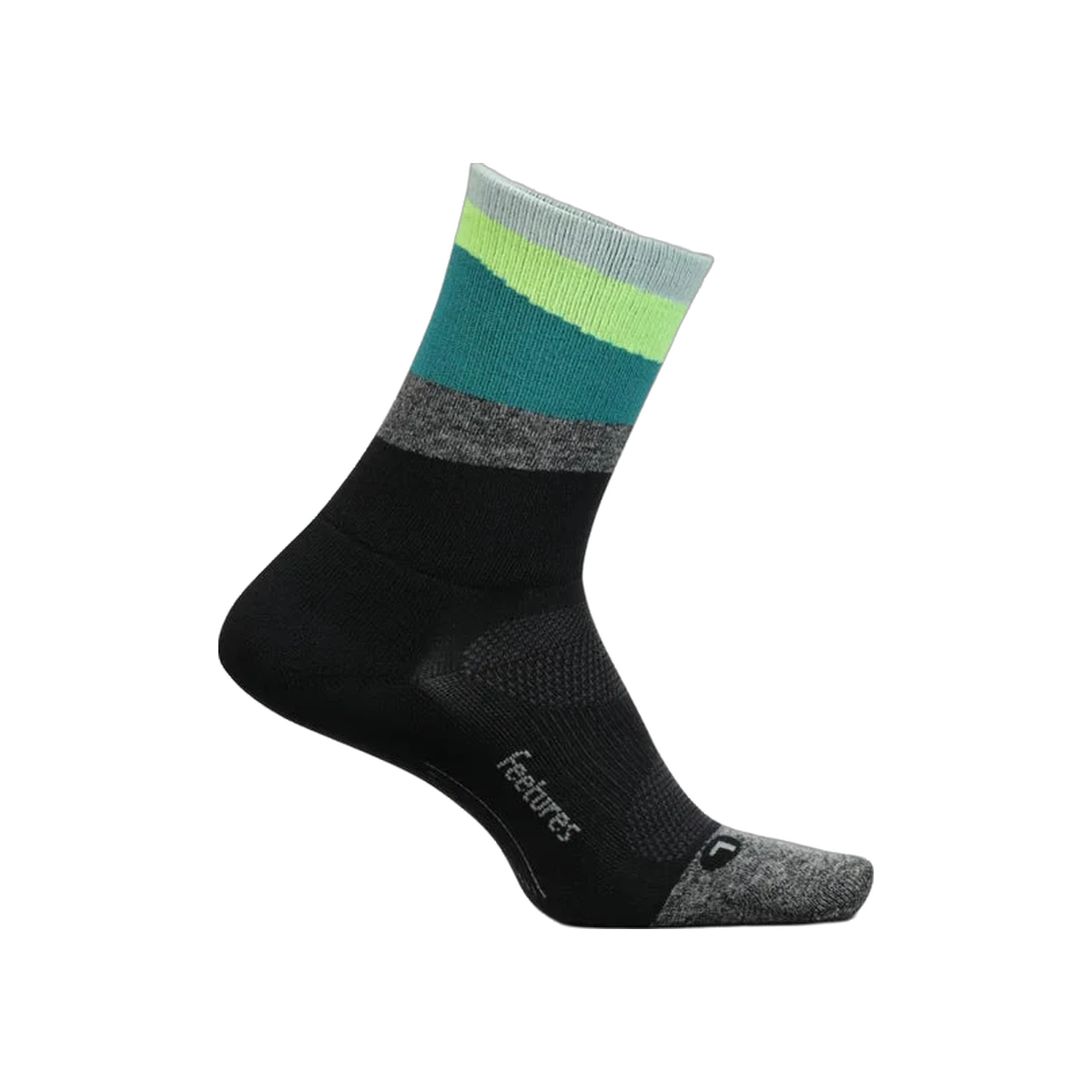 Feetures Elite Light Cushion Mini Crew Socks, Ascent Green, sock view