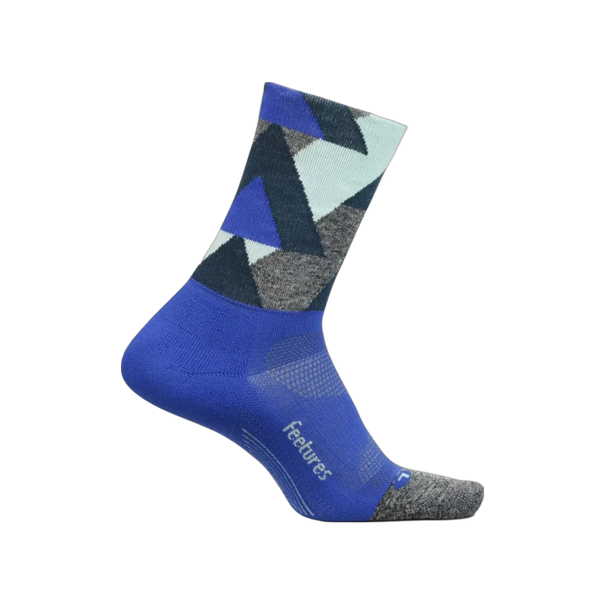 Feetures Elite Light Cushion Mini Crew Socks, Peak Ocean, sock view
