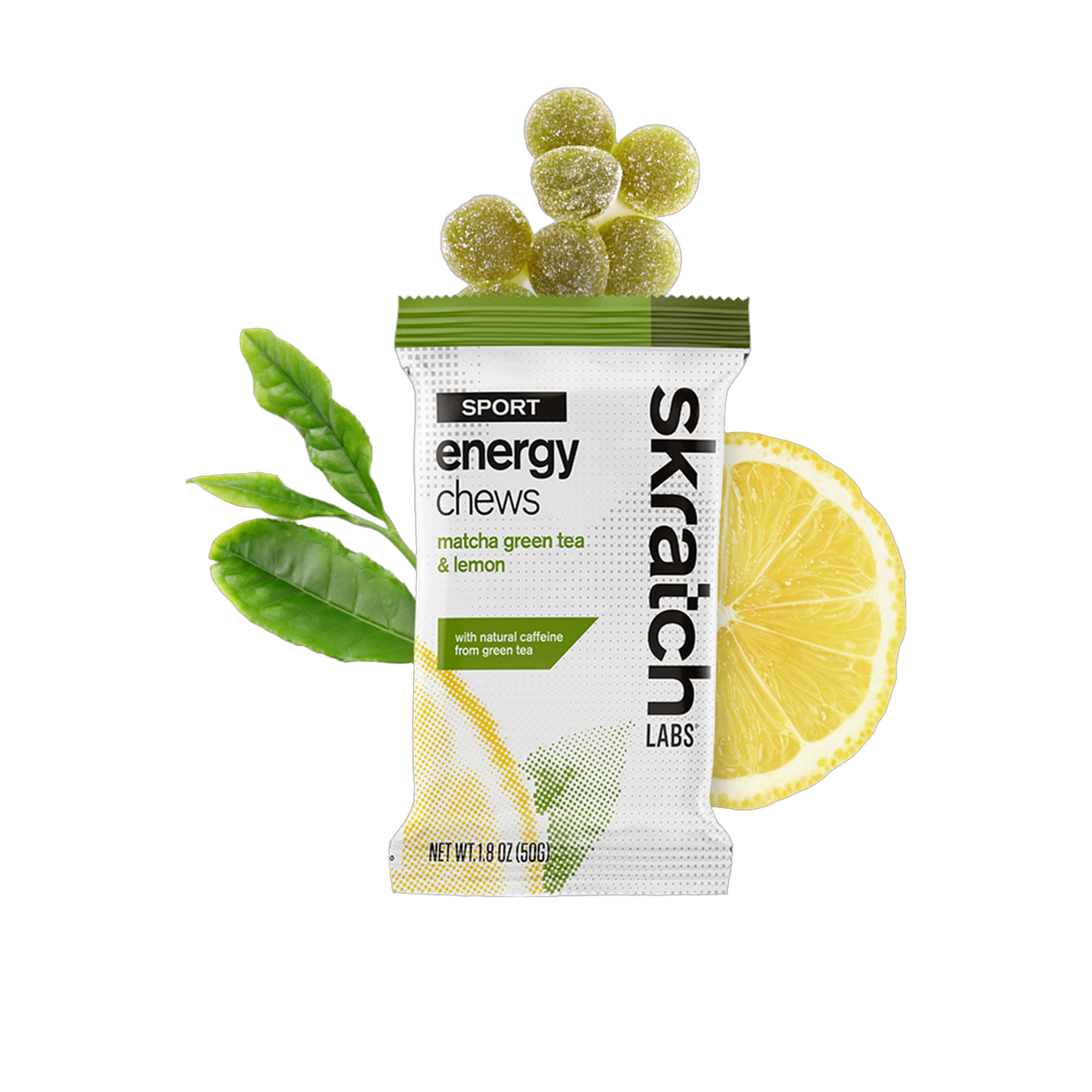 Skratch Labs Sport Energy Chews, Lemon & Green Tea, pack view
