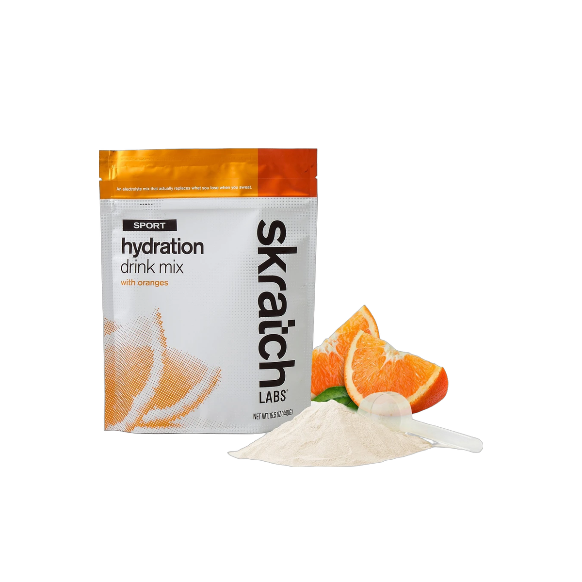 Skratch Labs Sport Hydration Mix 440g Bag, Oranges, pack view