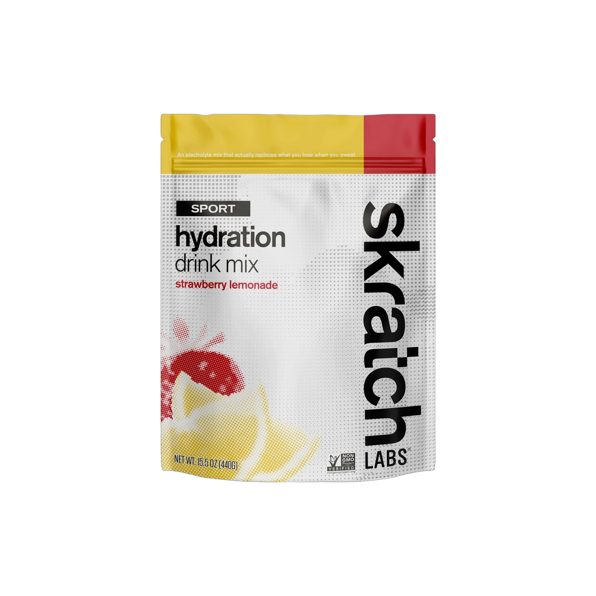 Skratch Labs Sport Hydration Mix 440g Bag, Strawberry Lemonade, pack view