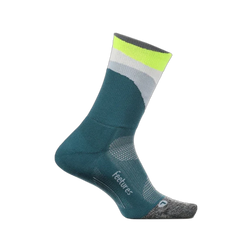 Feetures Elite Light Cushion Mini Crew Socks, Retrograde Teal, sock view